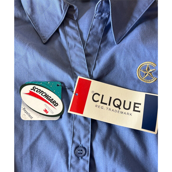 Clique Shirt Women's Size Medium Fitted Button Front Short Sleeves Top NEW - Picture 5 of 9